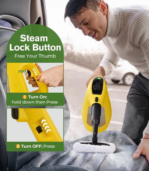 Steam Cleaner, Handheld Steamer for Cleaning, Multipurpose Pressurized Steam Cleaners for Home Use with Continuous Steam Lock, Limitless Use Time