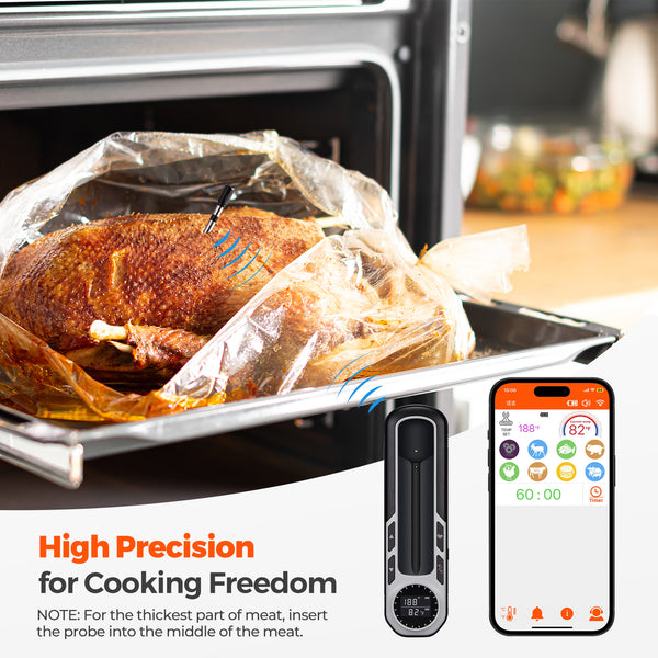 VicTsing Meat Thermometer, Wireless Food Thermometer Smart Cooking Thermometer with Waterproof Probe