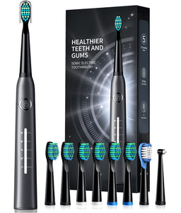 Electric Toothbrush for Adults with 8 Brush Heads, Sonic Electric Toothbrush with 40000 VPM Deep Clean 5 Modes, Rechargeable Toothbrushes Fast Charge 4 Hours Last 30 Days