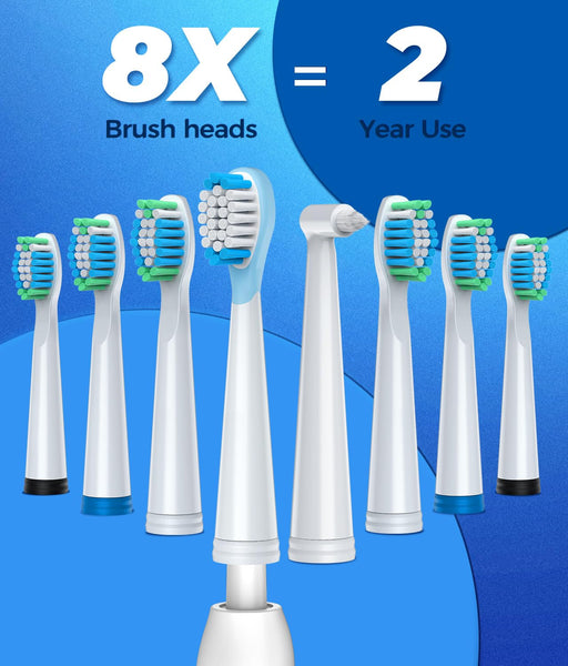 Electric Toothbrush for Adults with 8 Brush Heads, Sonic Electric Toothbrush with 40000 VPM Deep Clean 5 Modes, Rechargeable Toothbrushes Fast Charge 4 Hours Last 30 Days