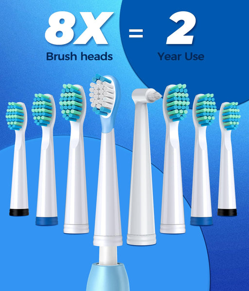 Electric Toothbrush for Adults with 8 Brush Heads, Sonic Electric Toothbrush with 40000 VPM Deep Clean 5 Modes, Rechargeable Toothbrushes Fast Charge 4 Hours Last 30 Days