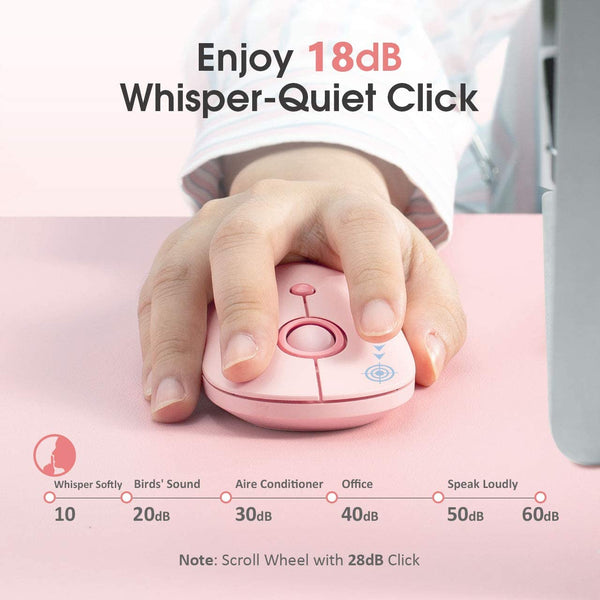 VictSing Slim Wireless Mouse Pink